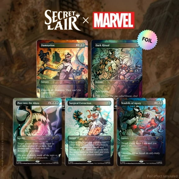 Magic the Gathering Secret Lair x Marvel's Spider-Man: Venom Unleashed (Colors) (Foil)
