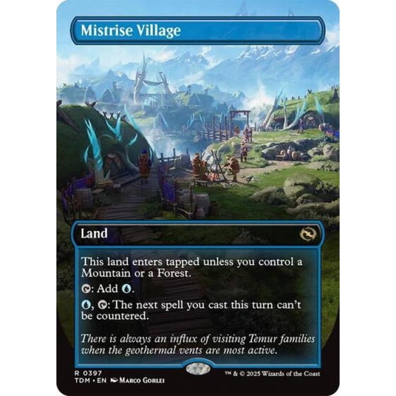 Magic the Gathering - Tarkir: Dragonstorm - Mistrise Village (Borderless) Near Mint
