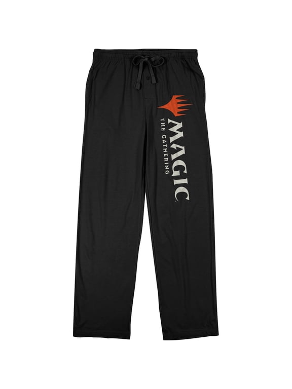 Magic the Gathering Title Logo Men's Black Graphic Sleep Pajama Pants-X-Large