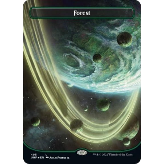 Magic the Gathering - Unfinity - Forest (495) (Borderless) (Galaxy Foil) Near Mint Foil
