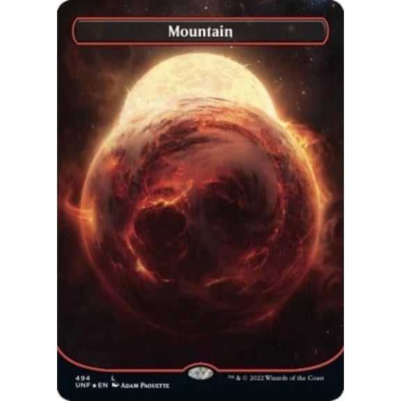 Magic the Gathering - Unfinity - Mountain (494) (Borderless) (Galaxy Foil) Near Mint Foil