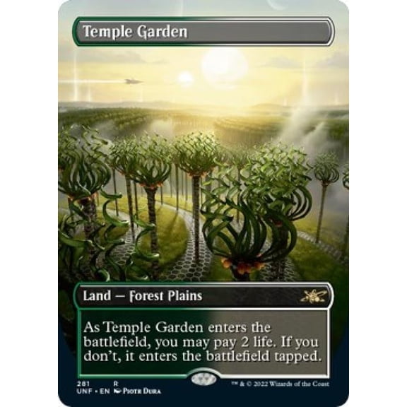 Magic the Gathering - Unfinity - Temple Garden (Borderless) Near Mint Foil