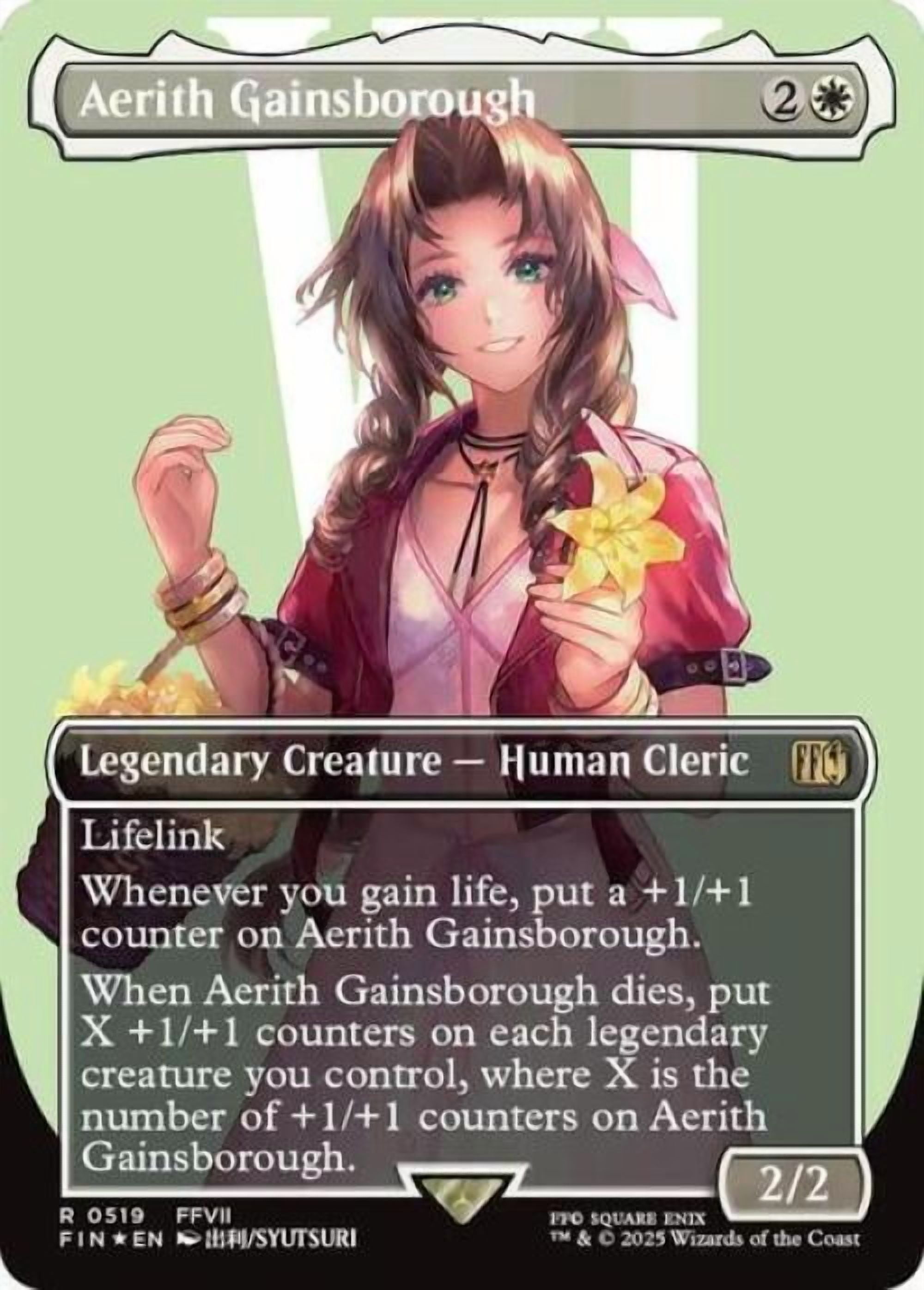 Magic the Gathering - Universes Beyond: FINAL FANTASY - Aerith Gainsborough (Borderless) (Surge Foil) Near Mint Foil