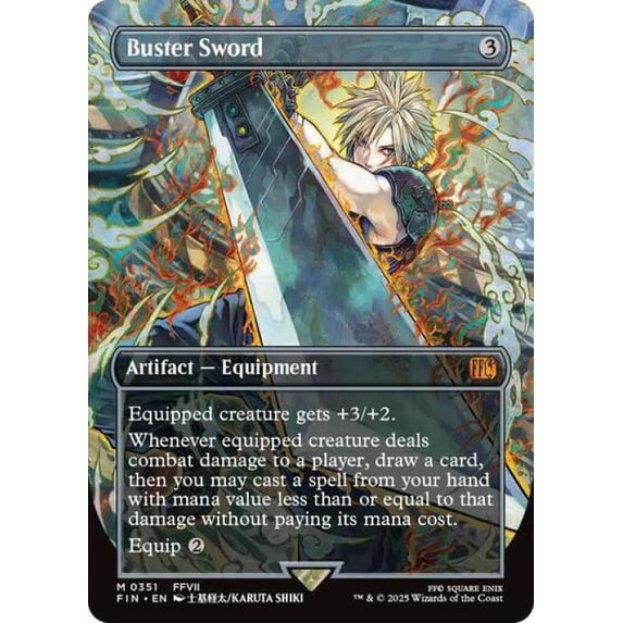 Magic the Gathering - Universes Beyond: FINAL FANTASY - Buster Sword (Borderless) Near Mint Foil