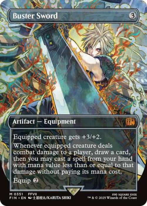 Magic the Gathering - Universes Beyond: FINAL FANTASY - Buster Sword (Borderless) Near Mint