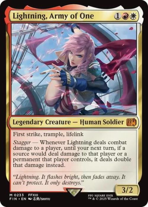 Magic the Gathering - Universes Beyond: FINAL FANTASY - Lightning, Army of One Near Mint