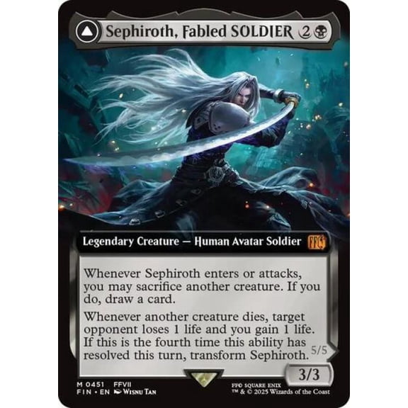 Magic the Gathering - Universes Beyond: FINAL FANTASY - Sephiroth, Fabled SOLDIER (Extended Art) Near Mint