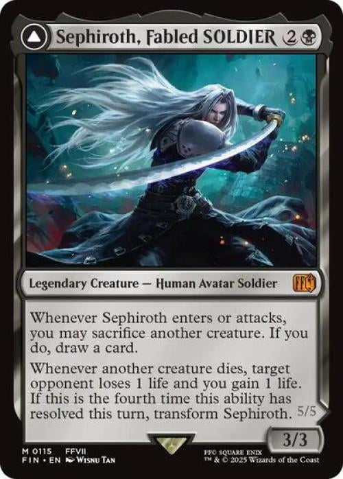 Magic the Gathering - Universes Beyond: FINAL FANTASY - Sephiroth, Fabled SOLDIER Near Mint
