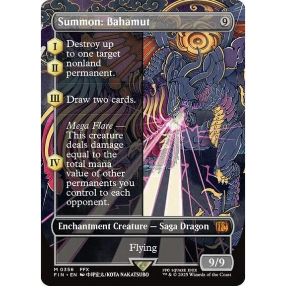 Magic the Gathering - Universes Beyond: FINAL FANTASY - Summon: Bahamut (Borderless) Near Mint Foil