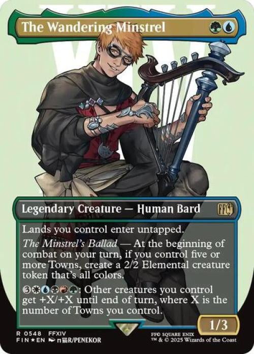 Magic the Gathering - Universes Beyond: FINAL FANTASY - The Wandering Minstrel (Borderless) (Surge Foil) Near Mint Foil