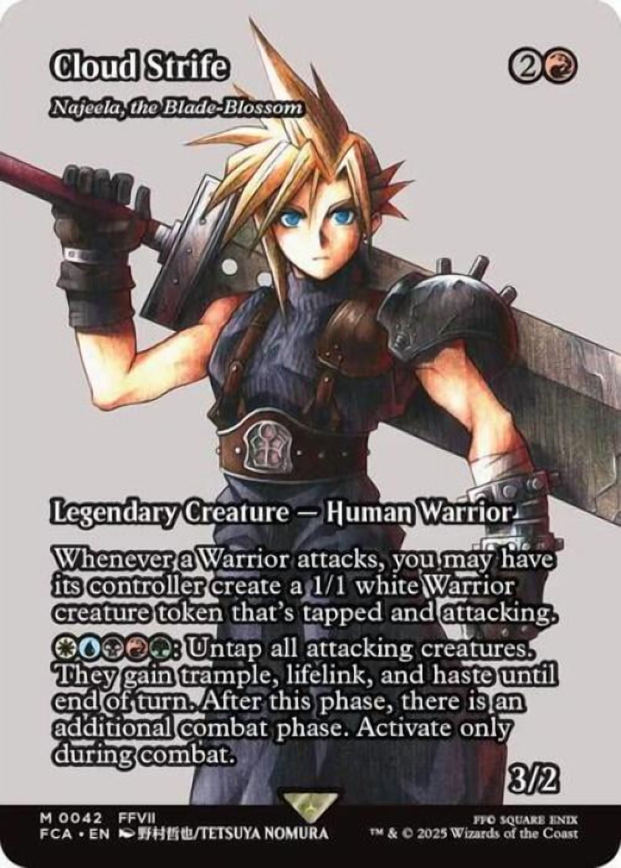 Magic the Gathering - Universes Beyond: FINAL FANTASY: Through the Ages - Cloud Strife - Najeela, the Blade-Blossom (Showcase) Near Mint