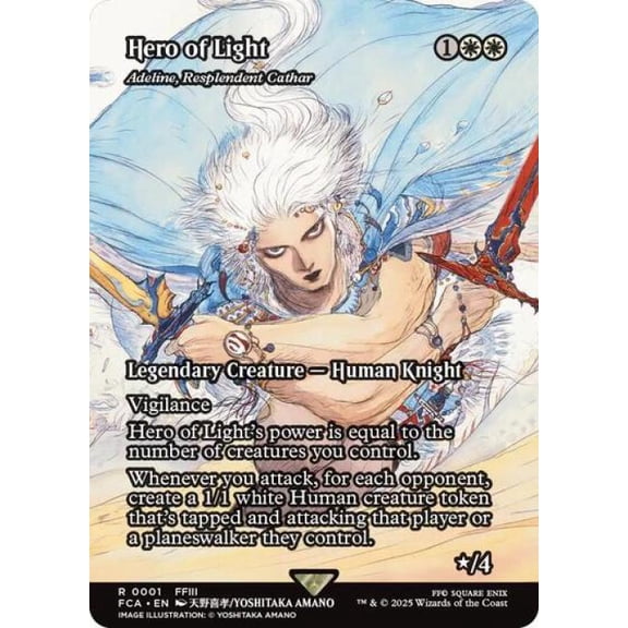 Magic the Gathering - Universes Beyond: FINAL FANTASY: Through the Ages - Hero of Light - Adeline, Resplendent Cathar (Showcase) Near Mint Foil