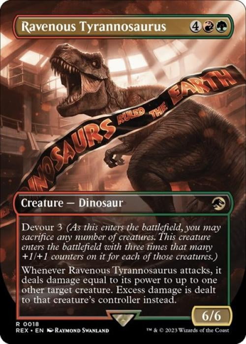 Magic the Gathering - Universes Beyond: Jurassic World Collection - Ravenous Tyrannosaurus (Borderless) Near Mint