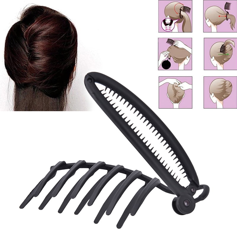 Magic women DIY hair styling updo bun comb clip set for hair french