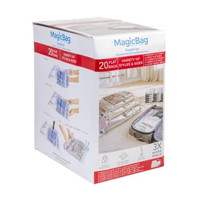 MagicBag Variety Pack Vacuum Storage Bags, 20 Pack Flat Compression Bags for Clothing & Bedding, Space Saving & Airtight