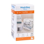 MagicBag X-Large Vacuum Storage Bags, 6 Pack Cube Compression Bags for Bedding, Space Saving & Airtight