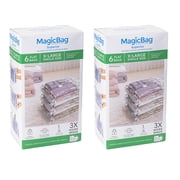 MagicBag X-Large Vacuum Storage Bags, 12 Pack Flat Compression Bags for Bedding, Space Saving & Airtight