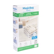 MagicBag Large Heavy Duty Vacuum Storage Bags, 3 Pack Flat Compression Bags for Clothing, Space Saving & Airtight