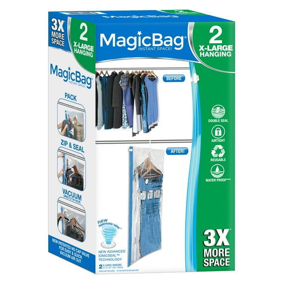 MagicBag Extra Large Hanging Space Saver Storage Bags, Set of 2