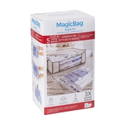 MagicBag Variety Pack Vacuum Storage Bags, 5 Pack Flat & Tote Compression Bags for Clothing & Bedding, Space Saving & Airtight