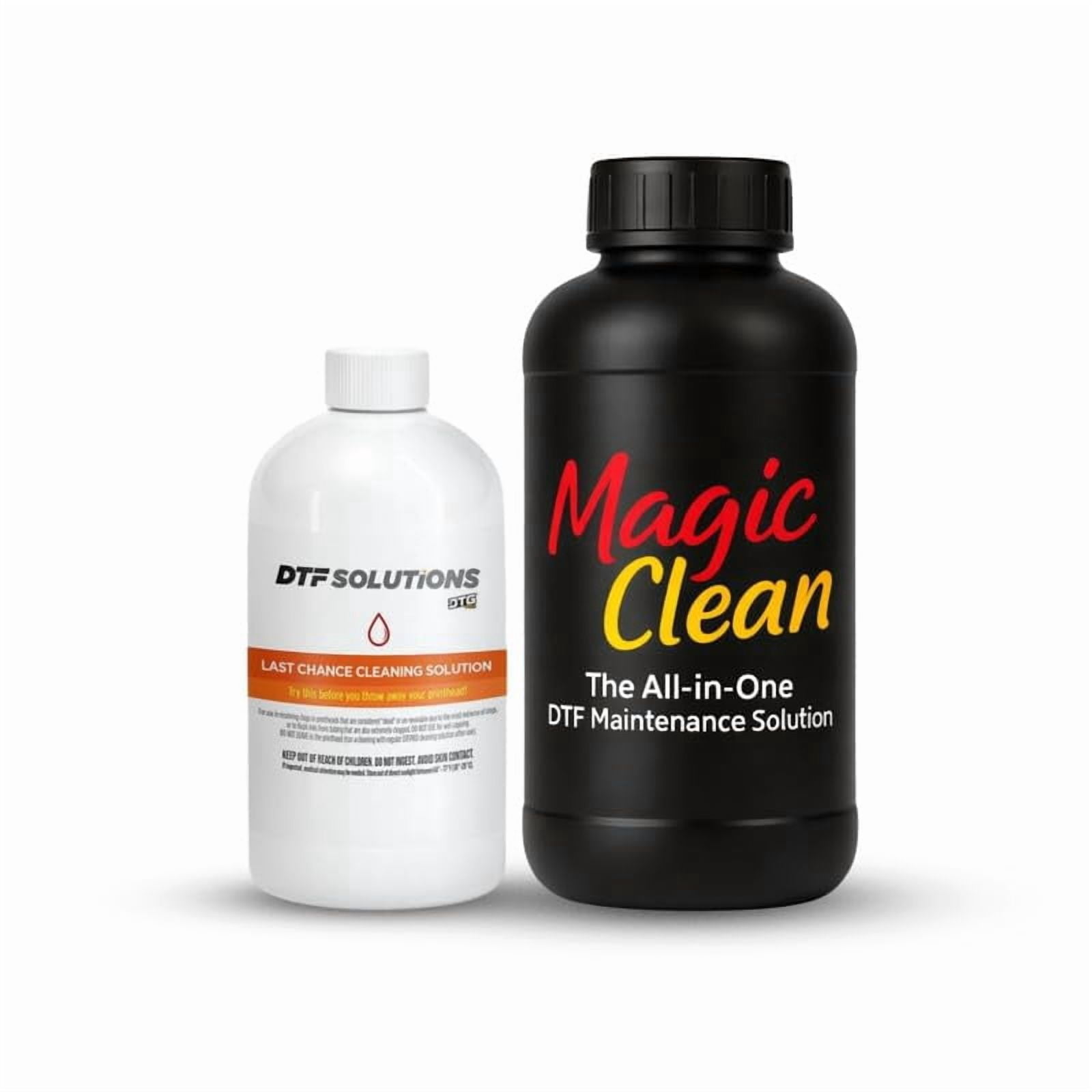 MagicClean™ Printhead Cleaning Solution 950ml with Bonus Last Chance Recovery Fluid, All-in-One DTF Printer Maintenance for Flushing, Wet Capping, Storage and Clog Prevention