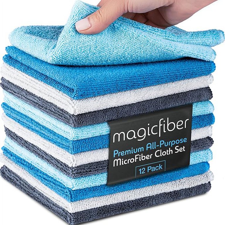SCRUBIT Microfiber Cleaning Cloths - Ultra Soft, Lint Free Towels For Kitchen, Cars, Windows (50 Pack)