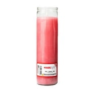 MagicLight Religious Candles 16 oz - Clear Glass Jar, Unscented Pink Wax