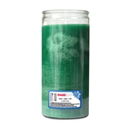 MagicLight Religious Candles 44 oz - Clear Glass Jar, Unscented Green Wax
