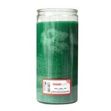 MagicLight 9-Inch Clear Glass Jar Unscented Prayer Candle with Long-Lasting Green Wax, 44 oz