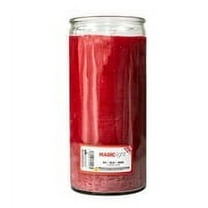 MagicLight Religious Unscented Red Wax Prayer Candle in Clear Glass Jar, 44 oz
