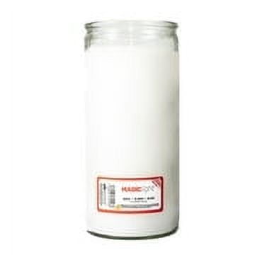 MagicLight Religious Candles 44 oz - Clear Glass Jar, Unscented White Wax