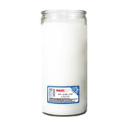 MagicLight Religious Candles 44 oz - Clear Glass Jar, Unscented White Wax