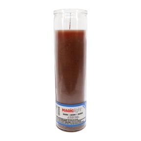 MagicLight Religious Candle 9.6 oz Unscented Brown Wax in Clear Glass Jar