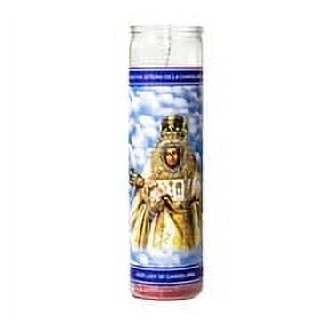 MagicLight Religious Candles 9.6 oz - Glass Jar, Unscented, Lady Candela Red