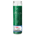 thumbnail image 1 of MagicLight Religious Candles 9.6 oz - Glass Jar, Unscented, Two Cross Green, 1 of 4