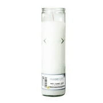 MagicLight 9.6 oz Religious Candles in Clear Glass Jar, Unscented with Two Cross White Design