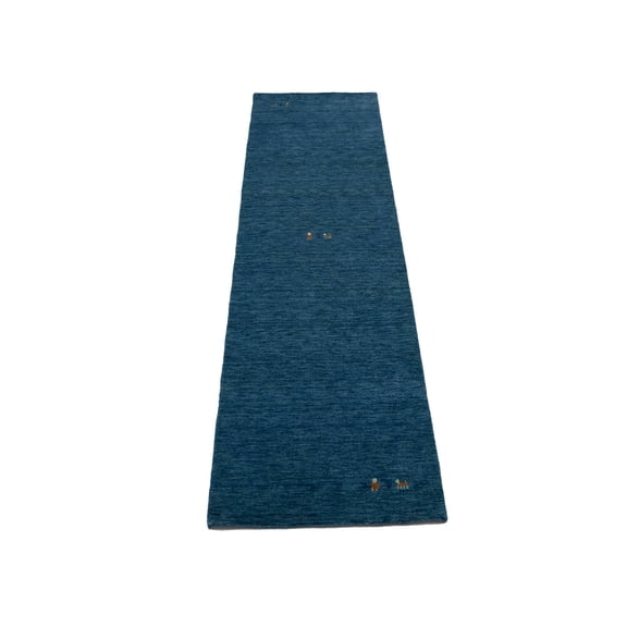 Magic Rugs Steel Blue Pictorial Gabbeh Modern Runner Rug, 3' x 10'