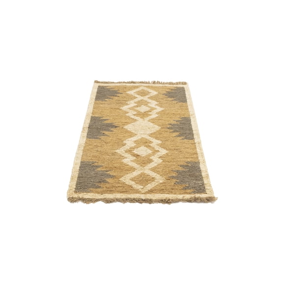 MagicRugs Modern Geometric Cream Jute 3'1 x 5'0 Oriental Area Rug Carpet for Living Room Dining Room Bedroom Foyer Office and Library