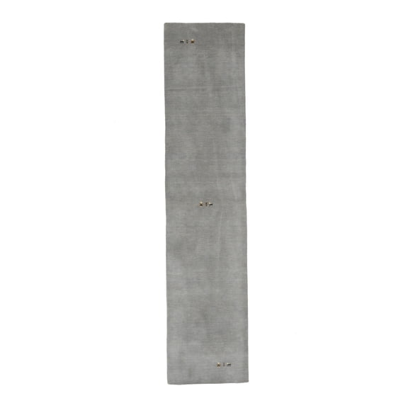 Magic Steel Gray Pictorial Gabbeh Modern Runner Rug, 3' x 12'