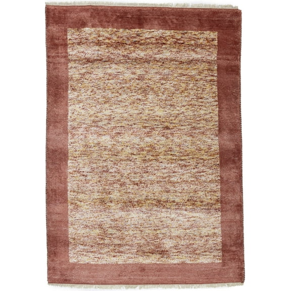 MagicRugs Tribal Bordered Indo Gabbeh 4'6 X 6'5 Oriental Area Rug Carpet, Red