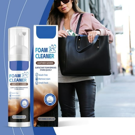 MagicXflow 100ml Leather Foam Cleaner ,Oil Film Wipe Off Stains Clean , Leather Bright Protective Cleaner ,Polishing agent for Couches For Wiping Leather Clothes , Leather Sofa Cleaning ,1pc