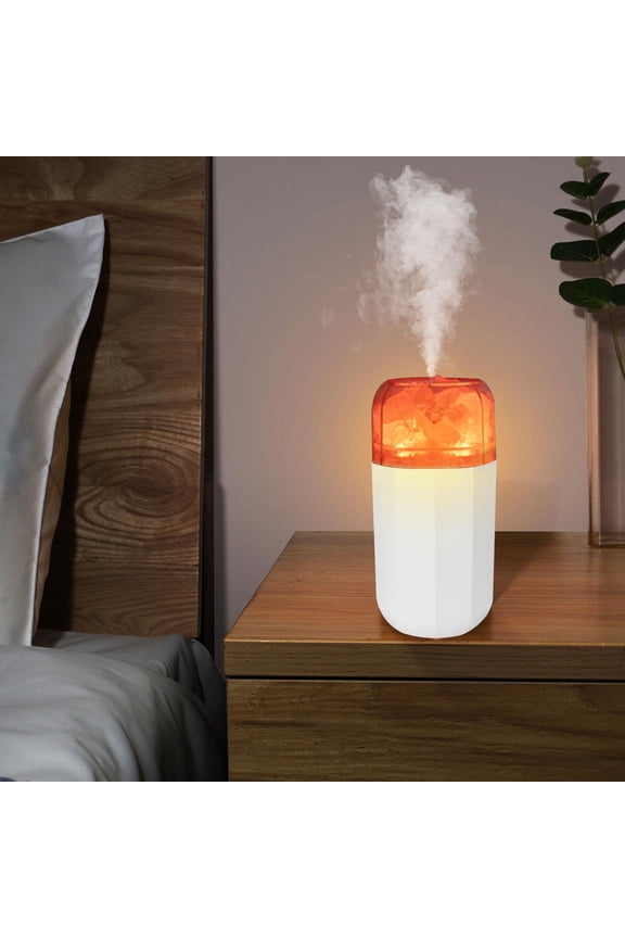 350ml USB Air Humidifier, Crystal Mine Humidifier, Desktop Mute Hydration Aromatherapy Humidifier for Home, Office and Car Travel (White)