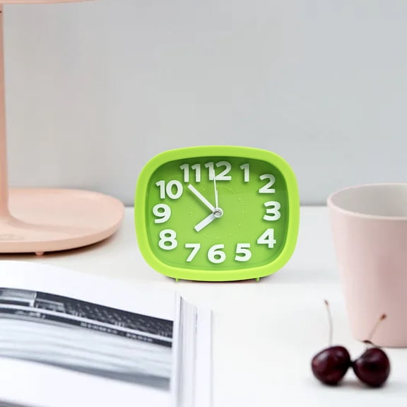MagicXflow Alarm Clock,Silent Quartz Clock,Digital Alarm Clock for Children,Silent Alarm Clock Wall Clock Decor Wind up Clock Compact Alarm Clock Travel Home Decoration Small Clock-B