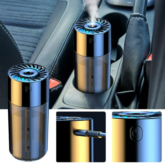 MagicXflow Car Air Freshener, 300ML Vehicle Mounted Colorful Light Water Replenishing Spray, Rechargeable Cars Scent Diffuser for Home, Office and Car Travel, Travel-Friendly Humidifier-B