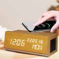 MagicXflow Digital Alarm Clock, with Wooden Electronic LED Time Display, 2in1 Alarm Clock