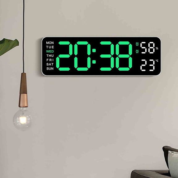 MagicXflow Digital Wall Clock,Digital Calendar,Large Wall Clock,Large Display Digital Clock,LED Digital Clock with Remote Control,Countdown Dimmer Large Clock with DST Date Week Temperature