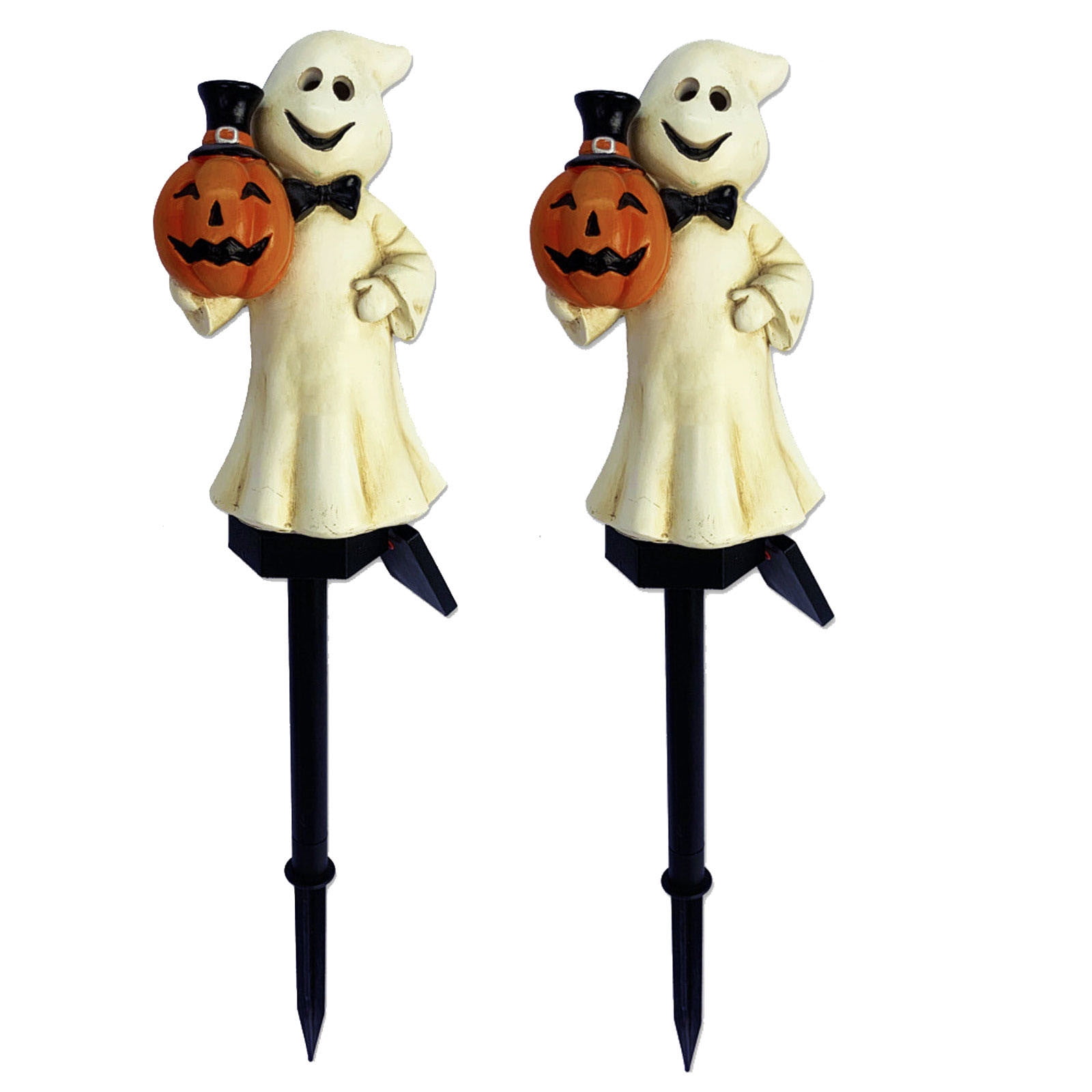 MagicXflow Halloween Ghosts Pathway Marker Lights,Cute Solar Stake ...