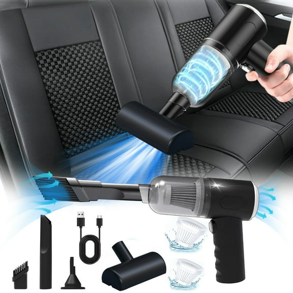 MagicXflow Handheld Car Vacuum Cleaner,Vacuum Cleaner and Air Duster,High Power Wet and Dry Handheld Car Vacuum Cleaner with LED Light and Multi-Nozzles for Car, Home, Office, Pet
