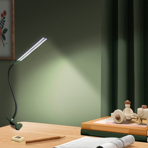 MagicXflow Lepro Desk Lamp with Clamp, LED Reading Lamp with 3 Color Modes 10 Brightness, Dimmable USB Clip on Desk Light with Gooseneck Swing Arm for Bed Headboard