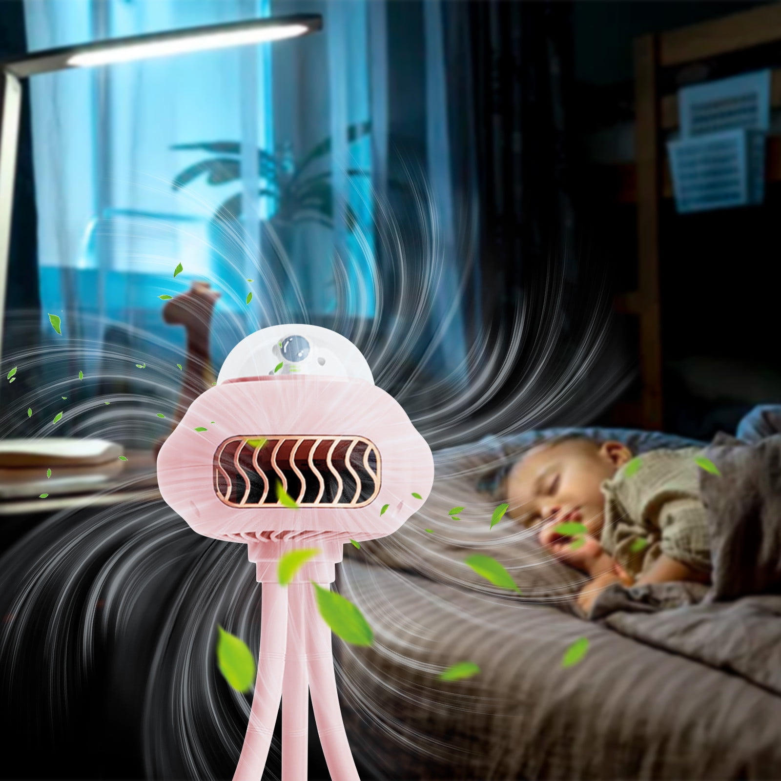 MagicXflow Stroller Fan,Portable Bladeless Fan ,Mini Handheld Fan with